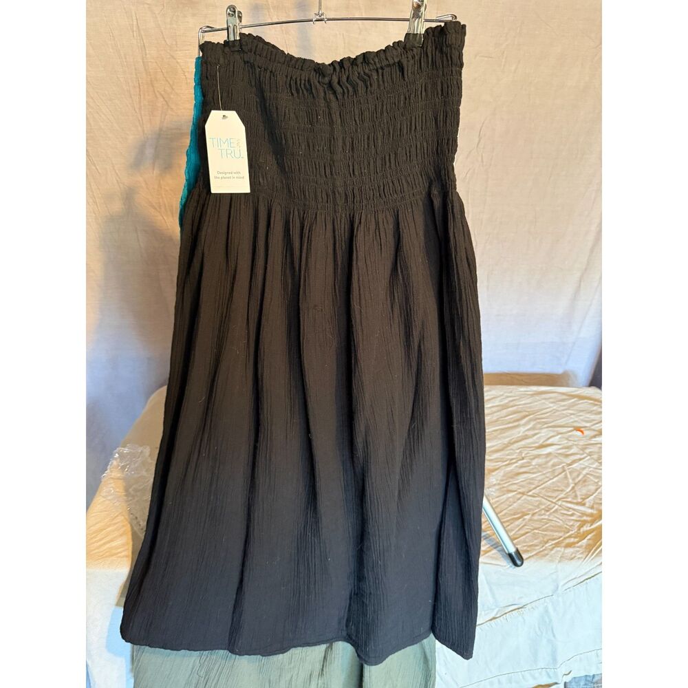 Time & Tru Cotton Gauze Skirt Smocked Waist Tiered Boho Midi NWT XSmall. - Picture 10 of 10